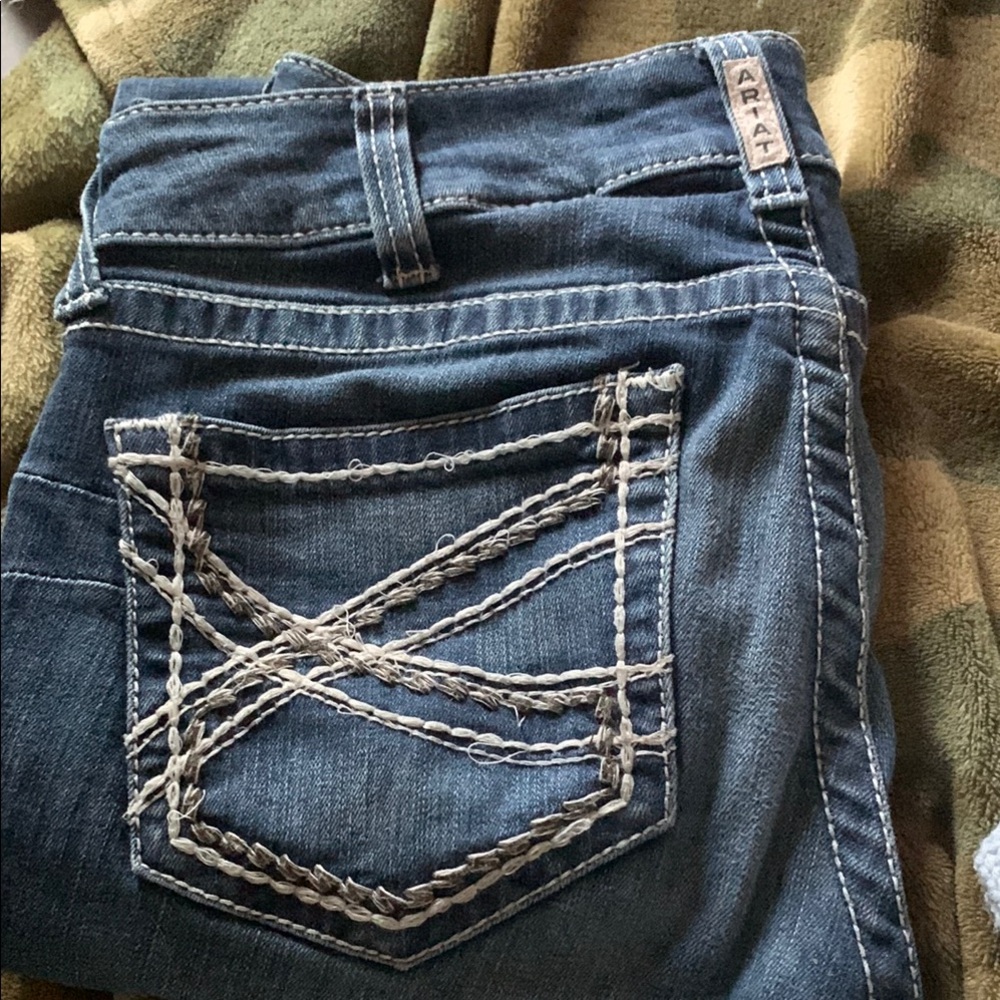 Ariat Blue Boot Cut Jeans with Western Flair